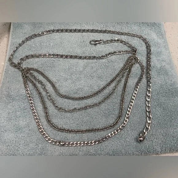 Multi-Layer Silver Chain Body Belt - Picture 7 of 10